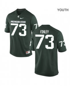 Youth Michigan State Spartans NCAA #73 Dennis Finley Green Authentic Nike Stitched College Football Jersey TL32G27NZ